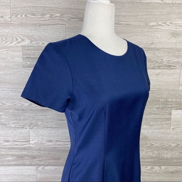 Di Stefano Sartoria Italiana VTG Navy Fitted Career Work Business Casual Dress S - Picture 2 of 7